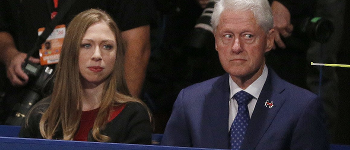 Bill Clinton, right, with Webster Hubbel's daughter