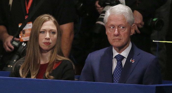 Bill Clinton, right, with Webster Hubbel's daughter